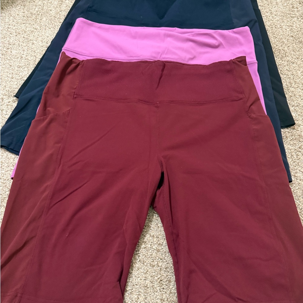 Athleta 3 Pack Athletic bike short  - Burgundy, Pink, Navy plus size!! 1x